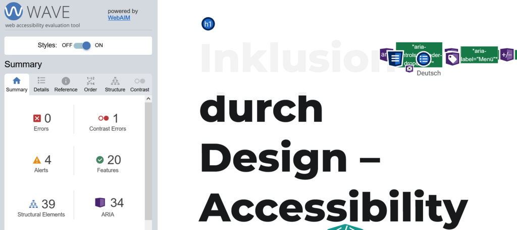 1 Kontrast Fehler, 4 x Alarm. Angeblich: Inklusion durch Design – Accessibility UXMA